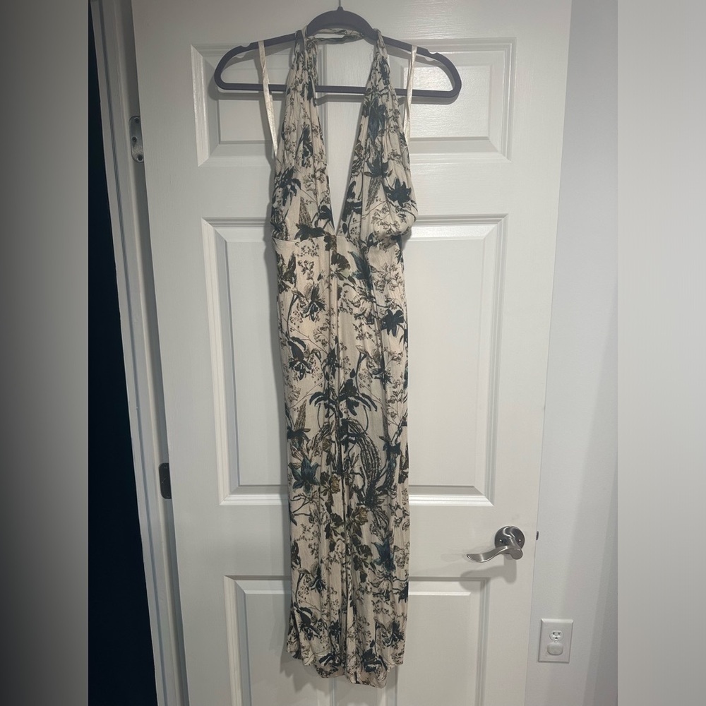 Free people backless halter jumpsuit